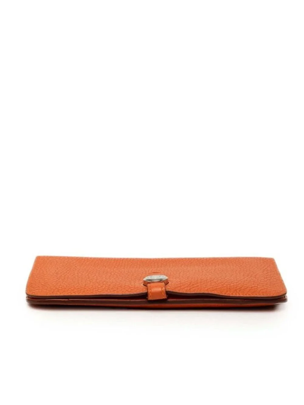 Hermes Dogon Duo Wallet Orange Silver Taurillon Clemence